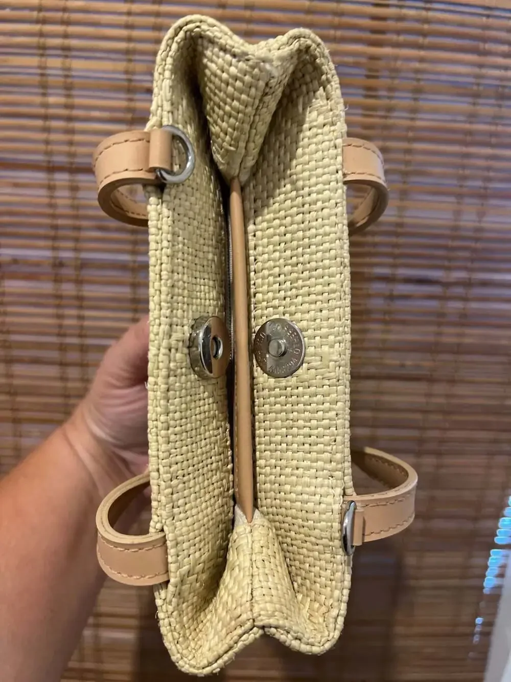 Nine West Straw Woven Small Top Handle Handbag